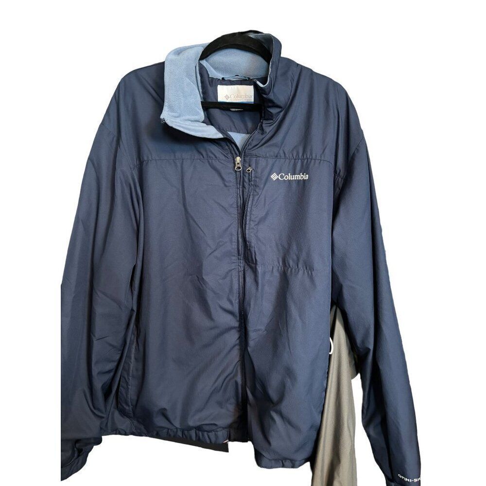 Columbia Men's Omni-Shield Windbreaker Jacket Navy Blue Size L